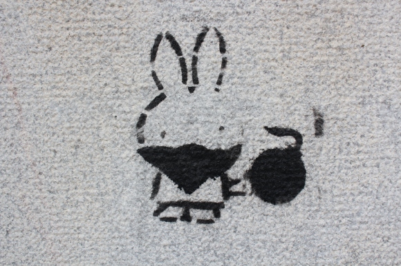 bunny with bomb stencil